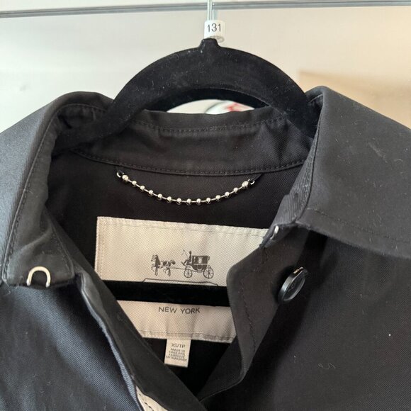 Coach Trench Coat Jacket Size XS Color Black - Picture 3 of 5